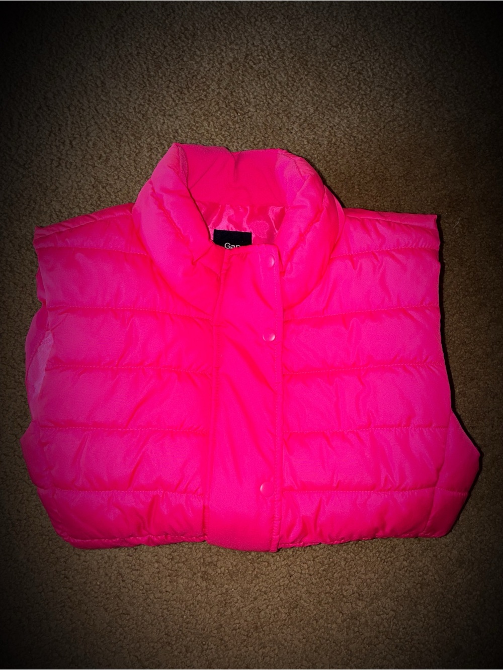 GAP Neon Pink Quilted Puffer Vest